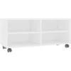 Image de Vidaxl - Meuble Tv Avec Roulettes Blanc 90x35x35 Cm Bois D'Ingénierie