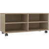 Image de vidaXL Armoire TV avec roulettes Chêne Sonoma 90x35x35 cm Bois composite