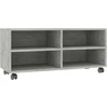 Image de vidaXL Armoire TV à roulettes gris béton 90x35x35 cm Bois composite