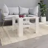 Image de Table Basse Blanc Brillant 60 X 60 X 42 Cm Aggloméré