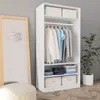 Image de Vidaxl   Garde-robe Blanche 100 X 50 X 200 Cm   Bois D'Ingénierie   3 Compartiments   1 Tringle Pour Vêtements Longs   Facile À Assembler