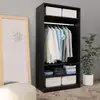 Image de Vidaxl - Garde-robe Noir 100 X 50 X 200 Cm Bois D'Ingénierie