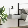 Image de Vidaxl   Table De Chevet Flottante En Bois D'Ingénierie   Tiroir Intégré   Dimensions 40x30x15 Cm   Couleur Gris Béton