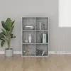 Image de Vidaxl   Bibliothèque Gris Béton 66x30x98 Cm   Bois D'Ingénierie Durable   6 Compartiments Pour Rangement   Design Épuré