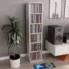 Image de Armoire À Cd Gris Béton 21x20x88 Cm Bois D'Ingénierie Vidaxl