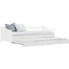 Image de Cadre De Lit Extensible Blanc Bois De Pin 90x200 Cm Vidaxl