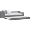 Image de Cadre De Lit Extensible Gris Bois De Pin 90x200 Cm