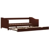 Image de vidaXL Canapé-lit Cadre de lit en pin brun foncé 90×200 cm