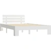 Image de vidaXL Lit en bois massif pin blanc 120x200 cm