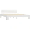 Image de vidaXL Lit en bois massif pin blanc 160x200 cm