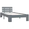 Image de vidaXL Lit en bois massif pin gris 90x200 cm