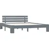 Image de vidaXL Lit en bois massif pin gris 160x200 cm