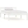 Image de Cadre De Lit Blanc Bois De Pin Massif 90 X 200 Cm
