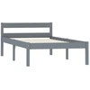 Image de vidaXL Lit en bois massif pin gris 100x200 cm