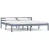 Image de Cadre De Lit Gris Bois De Pin Massif 160 X 200 Cm