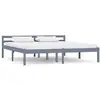 Image de Cadre De Lit Gris Bois De Pin Massif 180 X 200 Cm