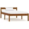 Image de Cadre De Lit Marron Miel Bois De Pin Massif 100 X 200 Cm