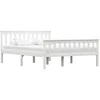 Image de Cadre De Lit Sans Matelas Blanc Bois De Pin Massif 140x200 Cm Vidaxl