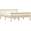 Image de Cadre De Lit Sans Matelas Naturel Bois Massif De Pin 160x200 Cm Vidaxl