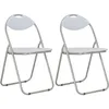 Image de Vidaxl - Chaises Pliantes À Manger Lot De 2 Blanc Similicuir