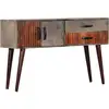 Image de Table Console Gris 120x35x75 Cm Bois De Manguier Massif Brut Vidaxl