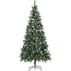 Image de vidaXL Arbre de Noël artificiel Pomme de pin blanc scintillant 210 cm