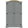 Image de vidaXL Armoire style mexicain en pin 2 portes Gris