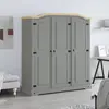 Image de vidaXL Armoire style mexicain en pin 3 portes Gris