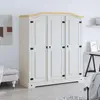 Image de vidaXL Armoire style mexicain en pin 3 portes blanc