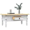 Image de vidaXL Table basse de style mexicain en pin blanc 100x55x44 cm