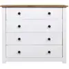 Image de vidaXL Armoire d'appoint blanc 80×40×73 cm pin de Panama