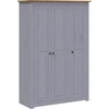 Image de vidaXL Armoire 3 portes Gris 118×50×171,5 cm Pin série Panama