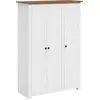 Image de vidaXL Armoire 3 portes blanche 118×50×171,5 cm Pin série Panama