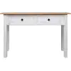 Image de Table Console Blanc 110x40x72 Cm Pin Solide Gamme Panama