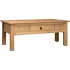 Image de Vidaxl   Table Basse Fixe En Bois De Pin Massif 100x60x43,5 Cm   Tiroir De Rangement Intégré   Style Panama