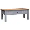 Image de Vidaxl Table Basse Gris 100x60x43,5 Cm Pin Massif Assortiment Panama