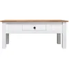 Image de Table Basse Blanc 100x60x45 Cm Pin Massif Assortiment Panama