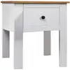 Image de Vidaxl Bedside Cabinet White 46x40x57 Cm Pine Panama Range