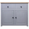 Image de vidaXL Sideboard Gris 93x40x80 cm Pin Panama