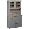 Image de Vidaxl - Buffet Haut Gris 93x40,5x180 Cm Pin Gamme Panama