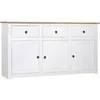 Image de Buffet Blanc 135x40x80 Cm Pin Solide Gamme Panama