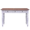 Image de vidaXL Bureau avec tiroirs blanc 117x57x75 cm Vieux bois massif