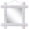 Image de Vidaxl - Miroir À Bûches Blanc 70x70 Cm Bois De Récupération Massif