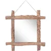 Image de Miroir À Bûches Naturel 70x70 Cm Bois De Teck Recyclé Vidaxl