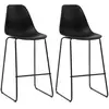 Image de Vidaxl - Chaises De Bar Lot De 2 Noir Plastique