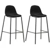Image de Chaises De Bar Lot De 2 Noir Tissu Vidaxl