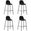 Image de Vidaxl   Lot De 4 Tabourets De Bar Noirs En Tissu   Hauteur D'Assise 71 Cm   Repose-pieds   Cadre Métal Enduit De Poudre   Assemblage Facile