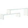 Image de Vidaxl - Ensemble De Table Basse 2 Pcs 90x30x20/110x30x40cm Verre Trempé