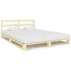 Image de Vidaxl   Cadre De Lit En Bois Massif Pin 140x200 Cm   Lattes Incluses Pour Soutien Optimal   Design Rustique Et Stable   Lit Adulte