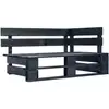 Image de Vidaxl Banc D'Angle Palette De Jardin Bois Noir